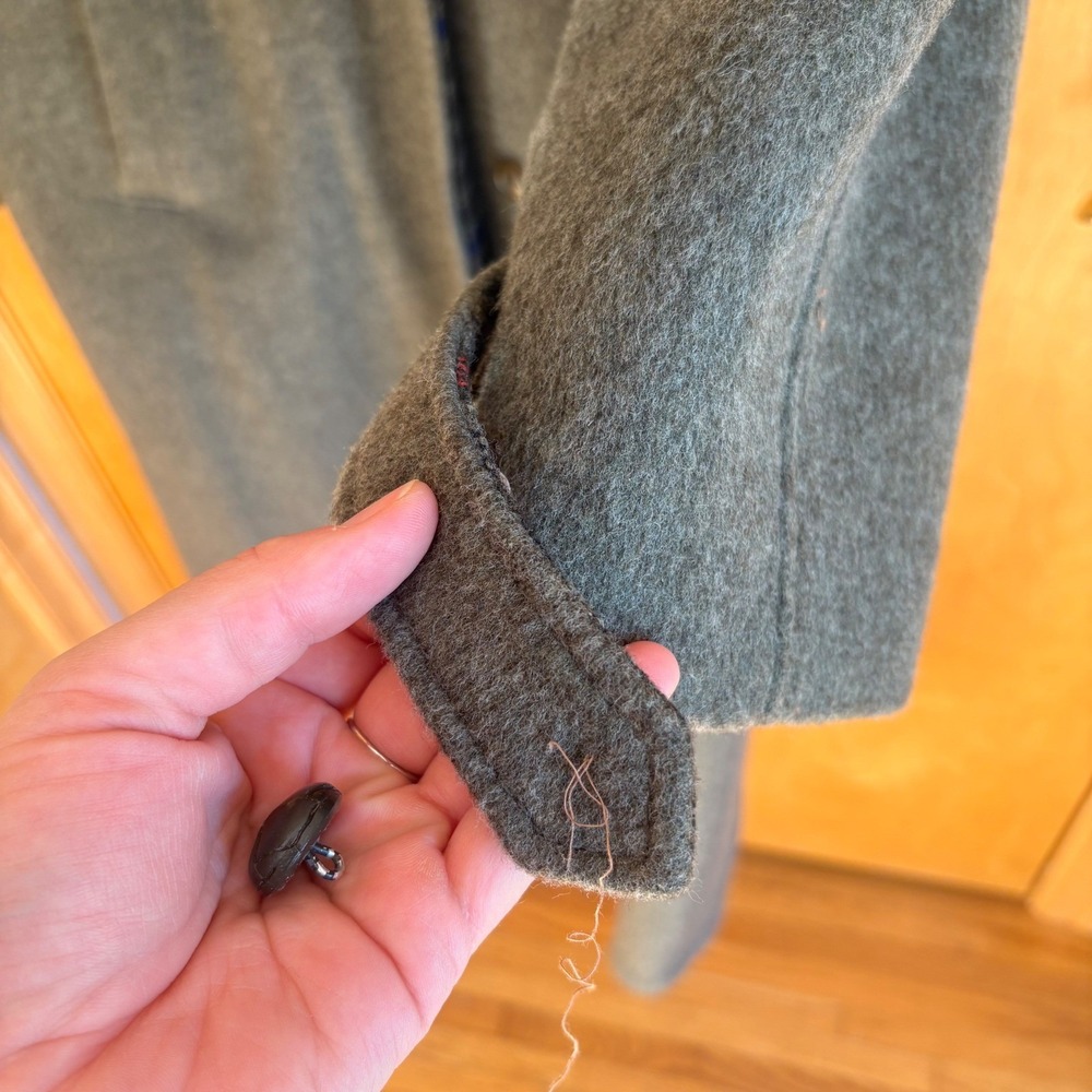 Schneider Grey Wool Blend Hooded Trench Coat Full Length Warm Winter Outerwear - Picture 10 of 14